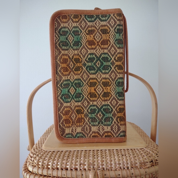 Ikat Leather Travel Wallet Portfolio - Picture 2 of 9